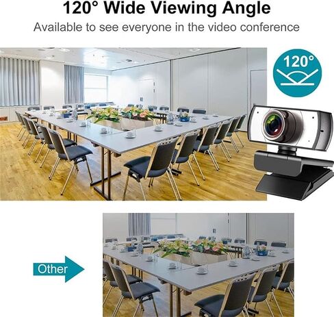 120° Wide Angle Webcam Full 1080P with Tripod Web Camera Video Conference for Computer Metting in Kuwait