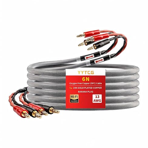 HiFi 6N OFC Speaker Cable with Banana Plugs for Audiophile 9.84ft/3m in Saudi Arabia