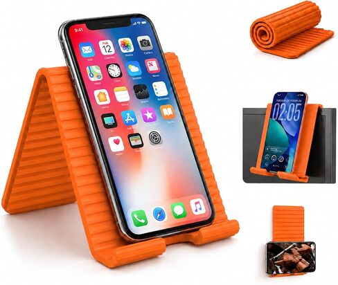 Flexible Silicone Phone Stand with 24 Pcs Suction Cups, Bendable Adjustable Phone Holder, Anti-Slip Foldable Desktop & Wall-Mount Stand for Smartphones, Tablets, and Lightweight Devices in Saudi Arabia
