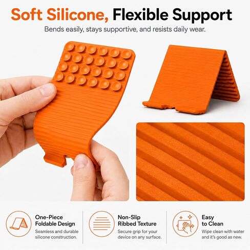 Flexible Silicone Phone Stand with 24 Pcs Suction Cups, Bendable Adjustable Phone Holder, Anti-Slip Foldable Desktop & Wall-Mount Stand for Smartphones, Tablets, and Lightweight Devices in Saudi Arabia