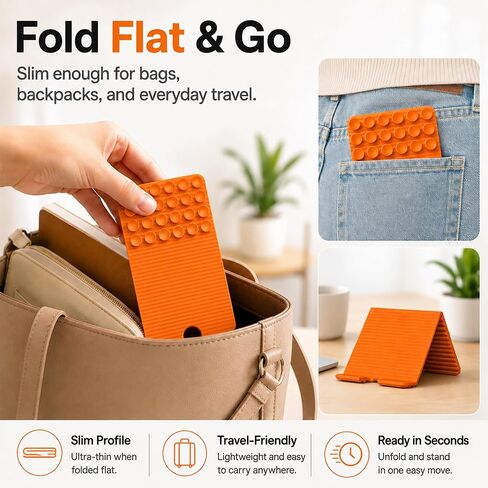 Flexible Silicone Phone Stand with 24 Pcs Suction Cups, Bendable Adjustable Phone Holder, Anti-Slip Foldable Desktop & Wall-Mount Stand for Smartphones, Tablets, and Lightweight Devices in Saudi Arabia