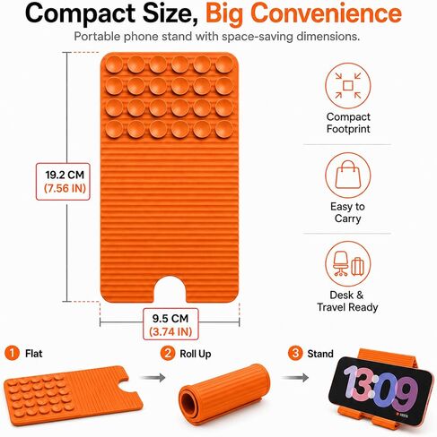 Flexible Silicone Phone Stand with 24 Pcs Suction Cups, Bendable Adjustable Phone Holder, Anti-Slip Foldable Desktop & Wall-Mount Stand for Smartphones, Tablets, and Lightweight Devices in Saudi Arabia