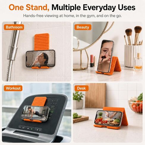 Flexible Silicone Phone Stand with 24 Pcs Suction Cups, Bendable Adjustable Phone Holder, Anti-Slip Foldable Desktop & Wall-Mount Stand for Smartphones, Tablets, and Lightweight Devices in Saudi Arabia