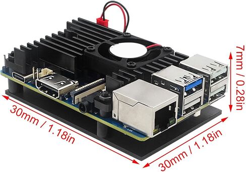 Chrees Orange Pi 3B Case Aluminum Alloy Enclosure with Cooling Fan and Heat Dissipation Silicone Pads for Orange Pi 3B Single Board Computer in Saudi Arabia