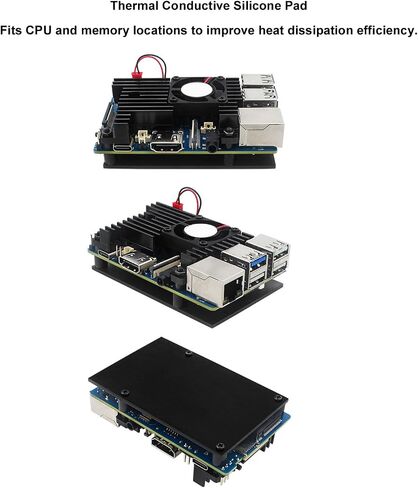 Chrees Orange Pi 3B Case Aluminum Alloy Enclosure with Cooling Fan and Heat Dissipation Silicone Pads for Orange Pi 3B Single Board Computer in Saudi Arabia