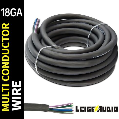 20 Feet 9 Conductor Speaker Wire/Cable - 18 AWG 100% Pure OFC, Ultra-Flex and Easy Peel Jacket, Bare Copper with Color Coded Conductors in Saudi Arabia