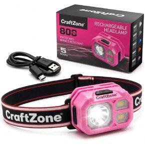 Ultra Lightweight LED Headlamp, 800LM Super Bright, 5 Lighting Modes, USB-C Rechargeable, IP54 Water Resistant, Adjustable Headband for Camping, Hiking, Running, Emergency in Saudi Arabia