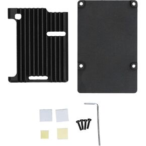 Case for Pi 3 Model B Black Aluminum Alloy Anodic Oxidation CNC Shell Enclosure with Thermal Silicone Hex Wrench Screws Set in Saudi Arabia