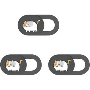 3pcs Camera Covers Webcam Slide Web Privacy Protector Sticker Cartoon Kitten for Laptop Phone in Saudi Arabia