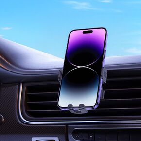 2026 Phone Holder for Car with Metal Hook Clip, Air Vent Cell Phone Stand Car Mount, 360° Rotation, One Button Release for iPhone Galaxy Google and Most Phones [Cases Friendly] Square-Black in Saudi Arabia