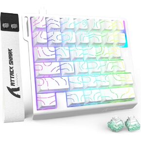 MAMBASNAKE Attack Shark M36 HE One-Handed Wired Hall Effect Keyboard, 8K Polling & 0.125ms, Adjustable Trigger, Hot-Swappab, PBT Keycap, RGB, Web Driver Support, Gaming Keyboard for PC/Gamer Black in Saudi Arabia
