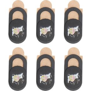6pcs Ultra-Thin ABS Webcam Privacy Cover Black Cow Pattern in Saudi Arabia