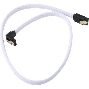 50CM SATA 3.0 III SATA3 7pin Data Cable Right Angle 6Gb/s SSD Cables HDD Hard Disk Data Cord with Nylon Sleeved(White) in Saudi Arabia