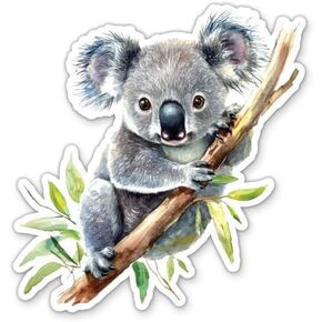 Koala Bear Stickers - Cute Koala on Branch Decals (2-Pack) in Saudi Arabia