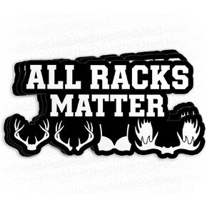 (3Pcs-2") All Racks Matter Sticker Deer Antlers Hunting Joke Funny Hunt Buck Rack Hunter Waterproof Vinyl Sticker for Laptop, Water Bottles, Phone, Kindle Merchandise Decor Decal Gifts 2 Inches in Saudi Arabia