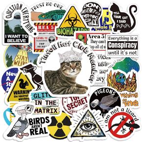 Conspiracy Theory Stickers -Funny Meme Waterproof Vinyl Decals for Water Bottles, Laptop, Phone Cases, Scrapbooking in Saudi Arabia