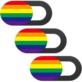 DOITOOL 3pcs Webcam Cover Set for Laptop Tablet Computer, Rainbow Stripe Privacy Covers for Desktop and Portable Devices, Protective Lens Guard in Saudi Arabia