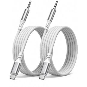 USB C to 3.5mm Aux Cable (2-Pack, 4FT), Type C to Aux Cord with DAC Chip, Braided Car Audio Stereo Jack Adapter, Compatible with iPhone 17 16 15 Pro Max, Compatible with Samsung Galaxy S25 in Saudi Arabia
