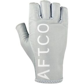 AFTCO Men's Solblok Fishing Glove, Harbor Gray, UPF 50 Sun Protection, Synthetic Leather Palm, Half Finger, Extra Grip in Saudi Arabia