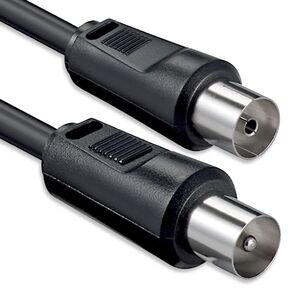 SAT Antenna Cable 2.5 Meters 2X Shielded coaxial Plug > coaxial Socket Coax Black St-Ku 75db in Saudi Arabia