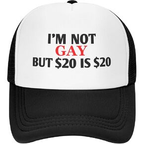 I'm Not Gay But $20 is $20 Hat Unisex Adult Trucker Hats Adjustable Cap for Adults Classic Fishing Caps Black in Saudi Arabia