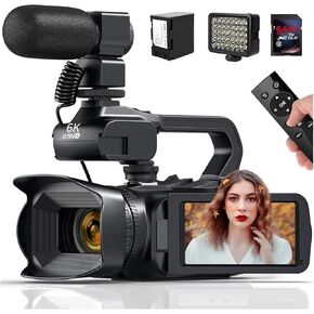 6K HD Video Cameras for Photography 64MP WiFi Professional Livestream Webcam Camcorder for Night Vision Vlogging Camera(with Fill Light) in Kuwait