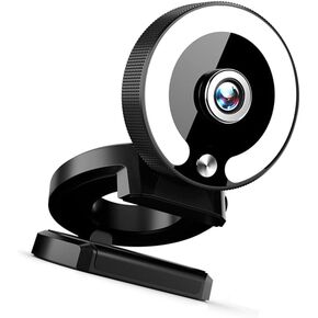 Auto Focuses Webcam 4K Resolution Builts in Rings Light 3 Color Temperatures Reductions Microphones 360 Rotatable in Saudi Arabia