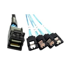 1pc 0.5m/1m Mini SAS SFF-8643 to 4 SATA 7pin Hard Disk 6Gbps Data Server Raid Cable(10pcs 1m) in Saudi Arabia
