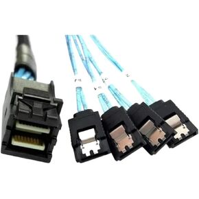 1pc 0.5m/1m Mini SAS SFF-8643 to 4 SATA 7pin Hard Disk 6Gbps Data Server Raid Cable(10pcs 1m) in Kuwait