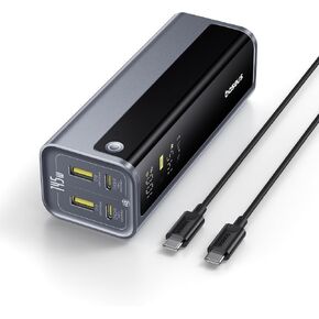باور بانك للكمبيوتر المحمول Baseus، شاحن محمول 20800 مللي أمبير 145 وات USB C مع 4 منافذ، شاشة رقمية، باور بانك للسفر شحن سريع لأجهزة MacBook، iPhone 17/16 Series، iPad، Samsung، Dell (معتمد من الطيران) in Kuwait