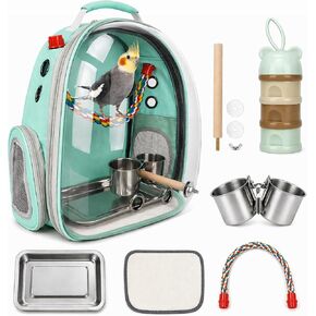 Rypet Bird Backpack Carrier, Bird Travel Cage for Parrots with Tray (Green) in Saudi Arabia