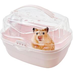 Hamster Carrier Cage with Water Bottle,Portable Hamsters Travel Cage Plastic Guinea Pig Carrying Cases Small Animal Carry Cage for Dwarf Hamsters Chinchillas Hedgehog Mouse(White) in Kuwait