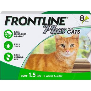 FRONTLINE Plus Flea & Tick Spot Treatment for Cat & Kitten (Green) Count of 3 in Kuwait