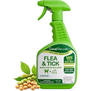 Flea and Tick Spray for Dogs & Home – Scentless Dog Flea Spray for Home, Carpets & Furniture – No Essential Oils – Kills Fleas, Ticks, Eggs & Larvae on Bedding & Direct on Fur (16oz) in Kuwait