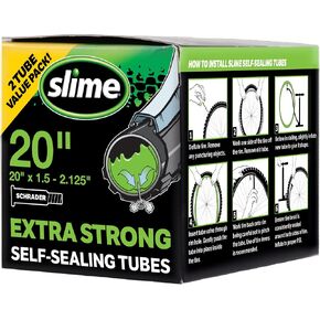 Slime 30075 Bike Inner Tube Puncture Sealant, Extra Strong, Self Sealing, Prevent and Repair, Schrader Valve, 20" x1.50-2.125", Value 2-Pack in Kuwait