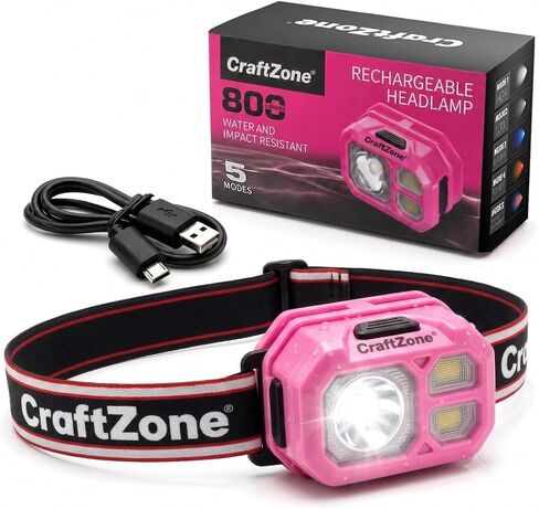 Ultra Lightweight LED Headlamp, 800LM Super Bright, 5 Lighting Modes, USB-C Rechargeable, IP54 Water Resistant, Adjustable Headband for Camping, Hiking, Running, Emergency in Saudi Arabia