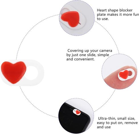 2 Pcs Heart Pattern Webcam Cover Slide for Computer Privacy in Saudi Arabia