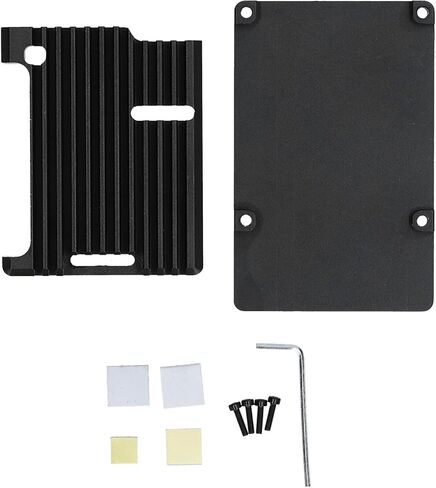 Case for Pi 3 Model B Black Aluminum Alloy Anodic Oxidation CNC Shell Enclosure with Thermal Silicone Hex Wrench Screws Set in Saudi Arabia