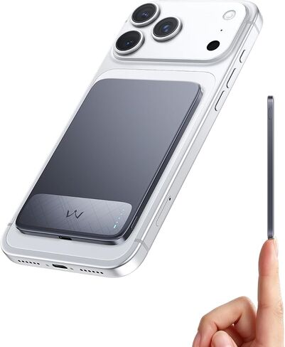 iWALK PowerGrip Zero، بنك طاقة مغناطيسي خفيف الوزن للغاية 3.42 أونصة لهاتف iPhone، شاحن محمول MagSafe بقدرة 5000 مللي أمبير في الساعة، حزمة بطارية لاسلكية فائقة النحافة 0.27 بوصة لسلسلة iPhone 18/17/16/15/14/13/12 in Kuwait