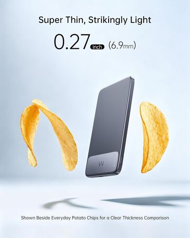 iWALK PowerGrip Zero، بنك طاقة مغناطيسي خفيف الوزن للغاية 3.42 أونصة لهاتف iPhone، شاحن محمول MagSafe بقدرة 5000 مللي أمبير في الساعة، حزمة بطارية لاسلكية فائقة النحافة 0.27 بوصة لسلسلة iPhone 18/17/16/15/14/13/12 in Kuwait