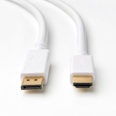 Pacroban DisplayPort to HDMI Cable 10FT, Uni-Directional DP (Source) to HDMI (Display), 4K 60Hz Active Cable with Audio, White Cord for Monitor, Projector, PC in Kuwait
