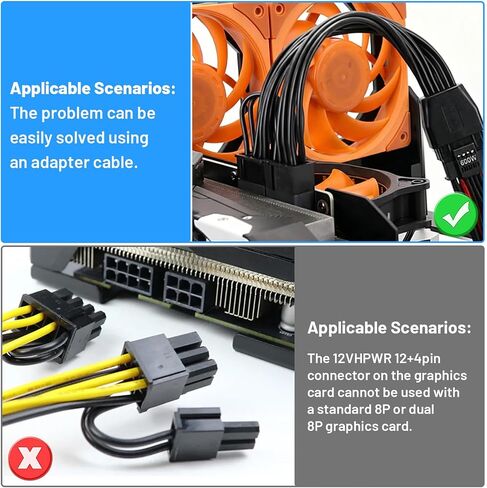 6.8 in 16 Pin Female to Dual PCIe 8 Pin Male GPU, 12VHPWR Cable Extension in Saudi Arabia