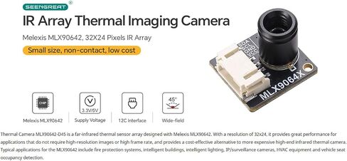 MLX90642-D45 Thermal Imaging Sensor, 32x24 IR Array with I2C Interface for Raspberry Pi, HVAC, Smart Home - Low-Cost High Accuracy Temperature Measurement in Saudi Arabia