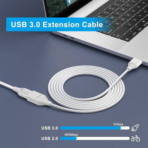 USB Extension Cable White,2 Pack 6FT Type A Male to Female Extension Cord in Saudi Arabia