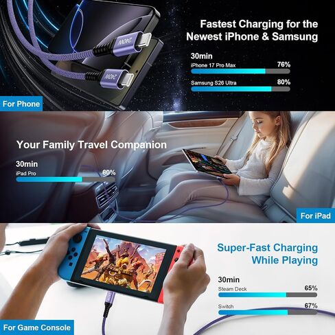240W USB C to USB C Cable 10FT, Super Fast Charger Type C Cable for Samsung in Saudi Arabia
