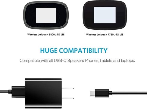 USB-C Fast Wall Charger Charging Cable Cord Fit for Verizon Orbic Speed Mobile Hotspot 400L MiFi 7730L 8800L Jetpack Hotspot, INSEEGO 5G MiFi M1000 M2000 M2100, Nighthawk M1 MR1100, GL.iNet GL-MT1300 in Saudi Arabia