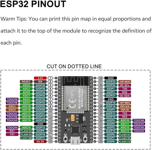 2pcs ESP32 WiFi Development Board with 2pcs Breakout Board (38PIN) in Saudi Arabia