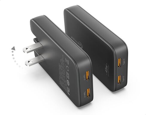 2‑Pack 45W Flat USB‑C Wall Charger, Slim Low‑Profile Dual Port Power Block in Saudi Arabia
