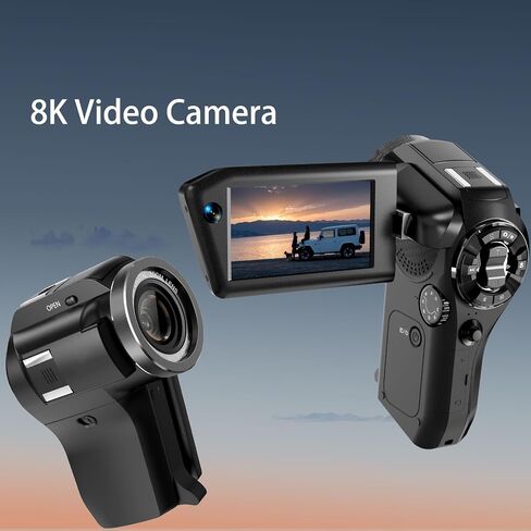 XUMIUZIY 8K Video Camera Handheld 75MP Dual Lens Rotating Screen in Saudi Arabia