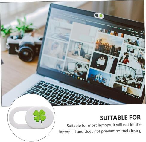 COHEALI 6pcs Ultra Thin Webcam Cover Slide for Laptop and Tablet Privacy Protection with Lucky Leaf Pattern, Compatible with Computers and Mobile Devices in Saudi Arabia